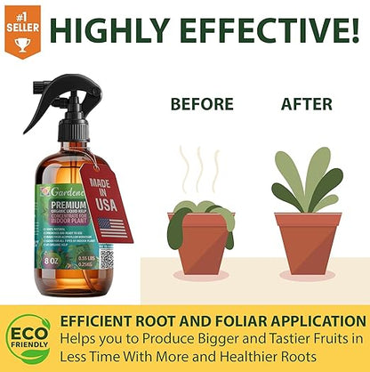 GARDENERA Professional Organic Liquid Kelp Spray for Lavender Plants - 8 oz - Ready-to-Use Fully Organic Seaweed & Kelp Fertilizer Mist