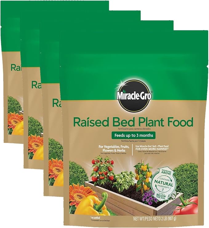 Miracle-Gro Raised Bed Plant Food, 2-Pound (Pack of 4)