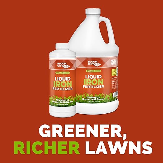 Chelated Liquid Iron – Bloom City Organic Iron Supplement for Lawns & Plants – 32 oz