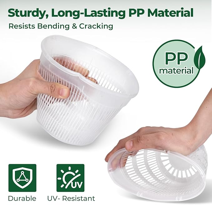 T4U Orchid Pot, 6 Pack 5.5 Inch Clear Orchid Pots with Holes and Saucers for Repotting, Plastic Flower Plant Pot with Drainage for Indoor Outdoor Plants, Slotted Orchids Planter for Root Health