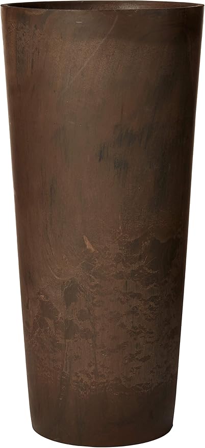 Arcadia Garden Products PSW S32CM Contempo Tall Round Planter, 13 by 28-Inch, Chocolate Marble
