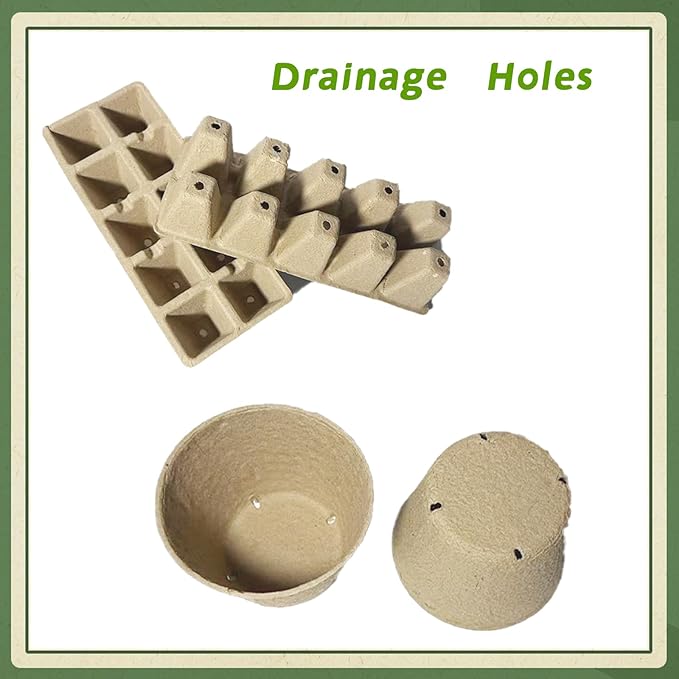 200 pcs Seed Starter Pots Kits Include 50pcs 4 Inch Peat Pots with Drainage Holes 100 Cells 2 Inch Seedling Starter Trays and 50 Pcs Plant Labels Outdoor Garden Germination Nursery Pots
