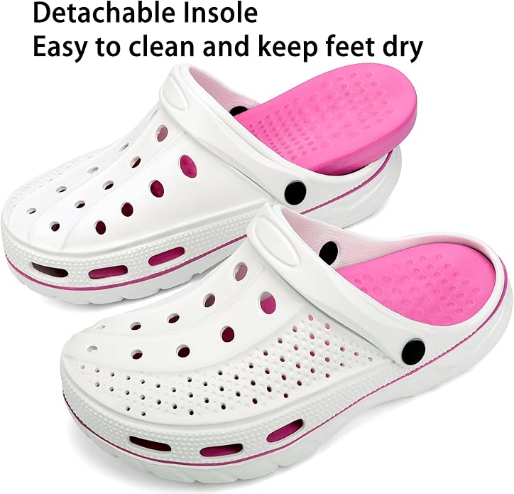 Women Men Orthopedic Clogs Arch Support Garden Shoes Sandals Slippers with Plantar Fasciitis Insoles