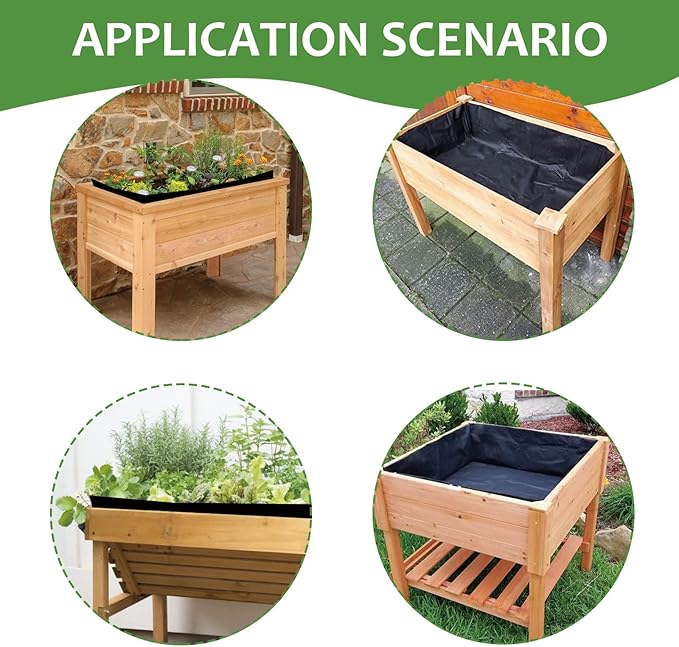 63 X 114 Inch Raised Garden Bed Liner, Non Woven Fabric Plant Liners for Large Veg Trough, Replacement Felt Window Box Liners, Fits Most Indoor/Outdoor Flower Pots