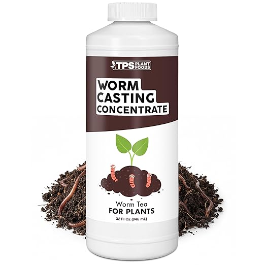 Worm Casting Tea - Concentrated Liquid Earthworm Tea for Plants, Bokashi and Compost Booster, 32 oz (1 Quart)