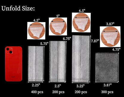 Yesland 1100 Pcs Degradable Non-Woven Plant Nursery Bags - Fabric Plant Seeding Bags Plant Grow Bags - 4 Assorted Sizes Nursing Growing Pouch for Vegetable, Flower, Plant Grow