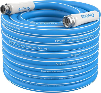 Fevone Kink Free Garden Hose 75 ft, All Weather Flexible, Heavy-Duty & Durable, Leak-Free Connection