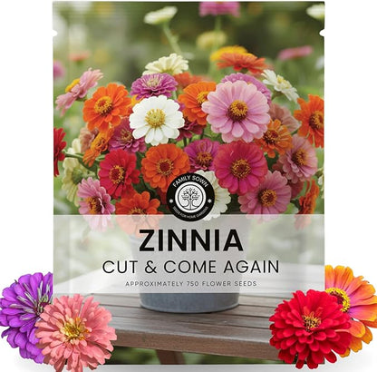 Zinnia ‘Cut and Come Again’ – 750 Seeds for Planting – 5 Gram Pouch