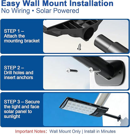 Solar Street Lights Outdoor, 6-Pack 45000LM, Dusk to Dawn Motion Sensor Light with Remote, 7500K LED Solar Flood Light, IP67 Waterproof Wall Mount Security Light for Yard, Garage, Driveway