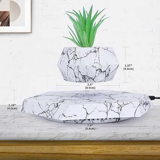 Levitating Plant Pots Floating Hanging Planter for Small Plants. Elevate Your Space Level with The Floating Plant Pot – Stunning Home and Office Deco (White)