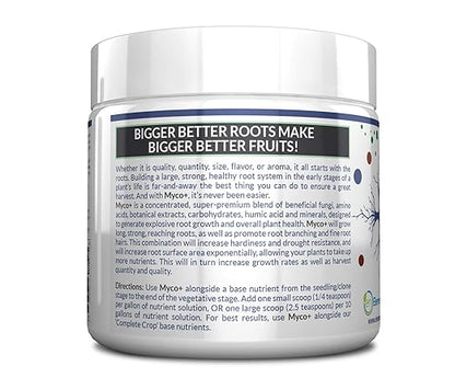 MYCO+ - Mycorrhizae Fungi Powder for Plants and Soil Health, Root Booster for Cuttings, Orchids, Roses, Vegetables, Succulents - Ultra Concentrated (200 Grams)