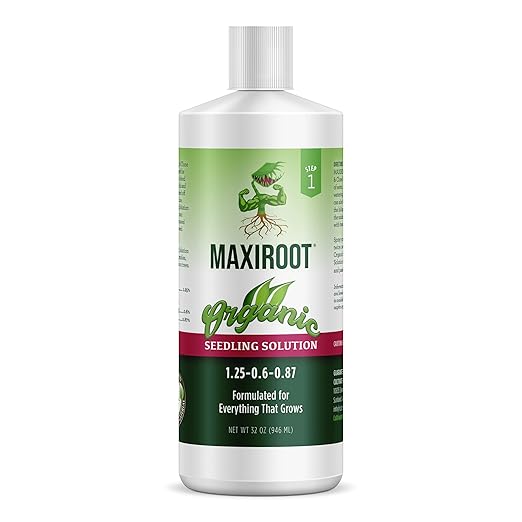Organic Seedling Solution, Liquid Fertilizer for Seedlings, Cuttings & Clones – Natural Seaweed & Fish-Based Plant Food for Strong Root Growth. 32 oz