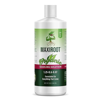 Organic Seedling Solution, Liquid Fertilizer for Seedlings, Cuttings & Clones – Natural Seaweed & Fish-Based Plant Food for Strong Root Growth. 32 oz