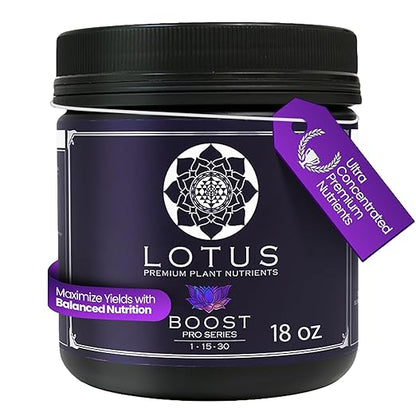 Boost Pro Series Bloom Booster and Yield Enhancer, Boost Any Plant Feeding Recipe for Turbo-Charged Flower Density/Oil Production, Amino Nitrogen Formula for Soil, Hydroponics and Coco Coir - 18 oz