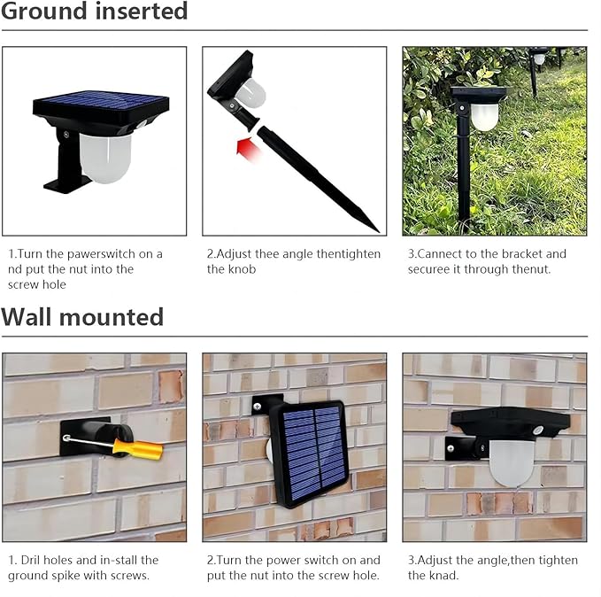 S NMT Super Bright Outdoor Solar Garden Lights Motion Sensor Pathway Light Landscape Lighting for Yard, IP65 Waterproof Solar Powered Porch Lights Walkway Lawn Patio Garden Decor