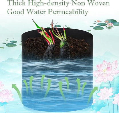 12Pcs Lily Plant Pots for Pond, Aquatic Pond Planter for Pond Durable Breathe Reusable Fabric Plant Bags for Aquatic Plants, Potato, Carrot, Onion, Flower(2 Gallon)