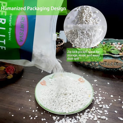 Natural Organic Perlite 20QT for Plants Potting Mix Indoor Outdoor Garden Soil Amendment for Enhanced Drainage, Seed Starter, Root Growth for Succulents, Cactus, Orchids, Money Trees, Vegetables