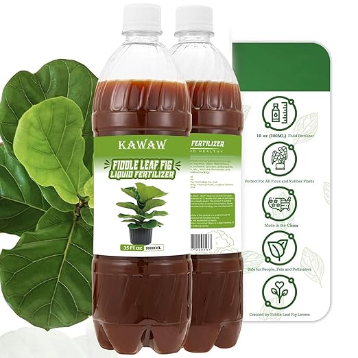Fiddle Leaf Fig Plant Food, Organic Microbial Probiotic Liquid Nutrient – 35oz (1000ml) Natural Indoor Plant Food for Ficus Lyrata & Houseplants