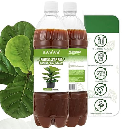 Fiddle Leaf Fig Plant Food, Organic Microbial Probiotic Liquid Nutrient – 35oz (1000ml) Natural Indoor Plant Food for Ficus Lyrata & Houseplants