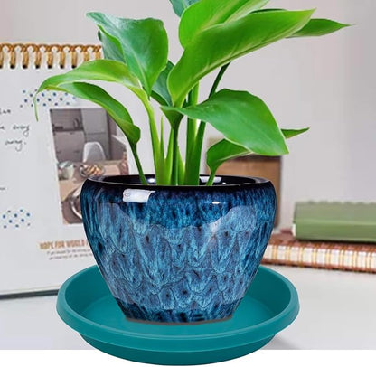 Plant Saucer for Big Pots 12 Inch Round 2 Pack Heavy Duty Drip Trays for Large Indoor Outdoor Pots