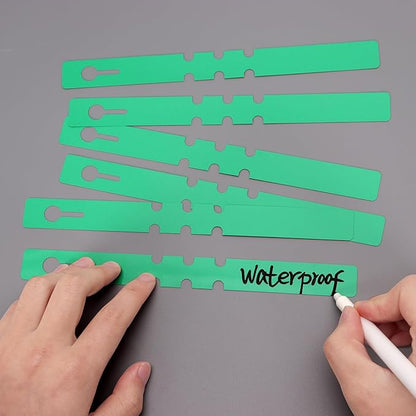 200 Pcs Plant Labels Tags, Plastic Markers Tree Tags for Outdoor, Waterproof Warp Around Hanging Name Tags for Nursery Garden (Green)