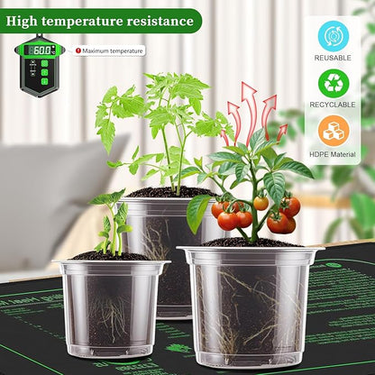 SupKing 20 Pack Clear Nursery Pots 6/5/4/3.5 Inch Plastic Seed Starter Large Small Plant Flower Pot with Drainage Holes for repotting Transplanting Succulents Cuttings Seedlings 15 Labels