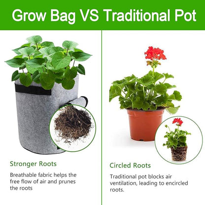 2 Pack 4 Gallon Potato Grow Bags, Planter Bag Heavy Duty, Thickened Growing Bags Garden Vegetable Planter with Handles & Large Harvest Window