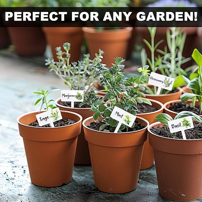 24Pcs Acrylic Plant Labels, Plant Markers and Garden Markers, Water-Resistant Plant Tags for Outdoor Garden, Herb Signs for Succulents, Vegetables, Seedlings