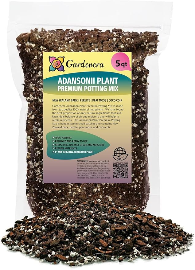 Gardenera Monstera ADANSONII Plant Soil: Expert Blend for Optimal Growth & Root Development - 5 Quart