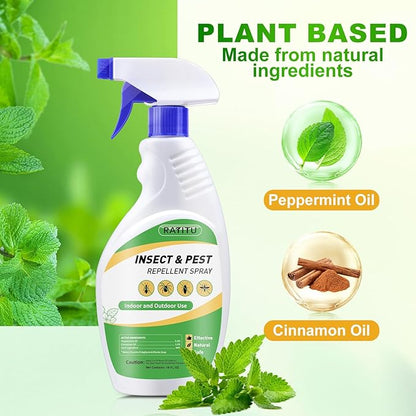 Peppermint Oil Insect and Pest Repellent Spray, 16 OZ Insect Repellent Spray for Ants, Spiders, Cockroaches, Mosquitoes, Indoor & Outdoor Bug Repellent for Insects, Pet & Human Safe Natural Formula