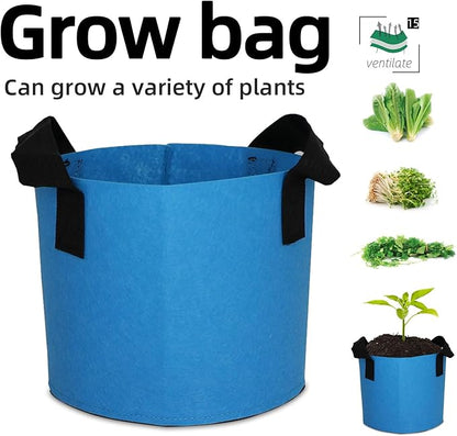 Grow Bags,Growing Pot Bags Garden Grow Bag Indoor Outdoor Fabric Aeration Plant Pot Container Flower Vegetable Pouch (Sky Blue,15Gallon)