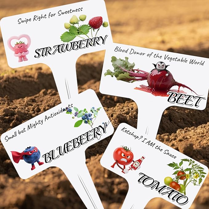 Whimsical Vegetable Character Garden Markers-13Pcs Garden Labels,Toddler Kids Gardening Set Accessories,Durable Waterproof Signs for Outdoor，Housewarming Gift for Plant Lovers