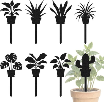 CUTHOLLOW 8PCS Metal Plant Markers Stakes Potted Plants for Outdoor Indoor, 3.5"x7" Waterproof Cute Garden Plant Labels Signs Tags for Farmhouse Greenhouse Decor - Funny Gardening Gifts