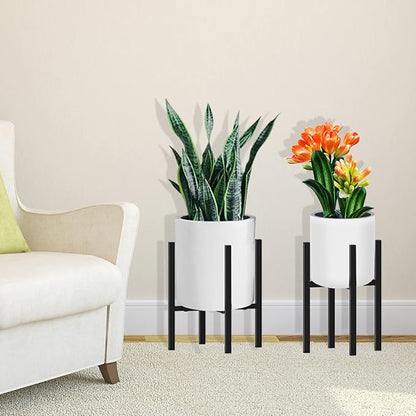 Plant Stand for 10"-16" Plant Pot Indoor Outdoor Corner, Adjustable Metal Heavy Duty for Large Pot (Black 1 Pack)