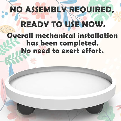 14 Inch Heavy Duty Plant Caddie with Wheels,Rolling Plant Stand Pot Trolley,Wheeled Planter Saucer Tray,Potted Flower Mover Dolly with Casters Round Coaster for Indoor Outdoor