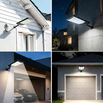 Solar Street Lights Outdoor, 6-Pack 45000LM, Dusk to Dawn Motion Sensor Light with Remote, 7500K LED Solar Flood Light, IP67 Waterproof Wall Mount Security Light for Yard, Garage, Driveway
