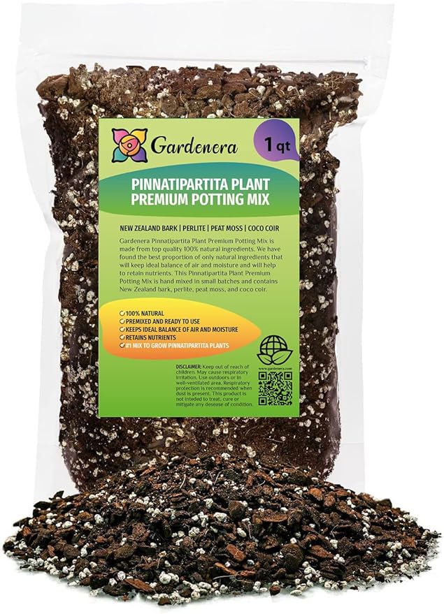 GARDENERA Premium Monstera Pinnatipartita Plant Potting Mix - Optimal Nutrients and Aeration for Healthy Growth - 1 Quart