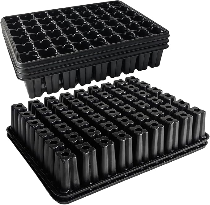 54 Cell Seed Starter Trays, 2.8" Deep Plug Tray Seedling for TD377 Nursery Tray, Super Thick Reusable Trays for Easy Transplantation (11.14inch ×14.6 inch, 5-Pack)