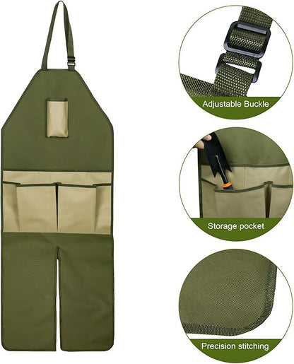 Garden apron,Apron Man,Harvest Apron with Pockets,Waterproof,Adjustable,Reinforced Knees for Mow Grass and Lawn Mowing