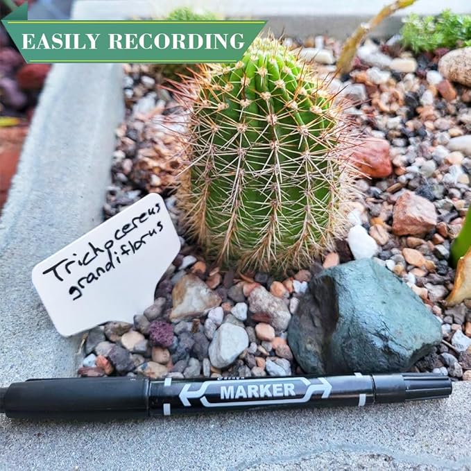 200pcs Plant Labels, Seed Remark Name Sign, Waterproof Flower Potting Name Markers, Record Plant Time Name Garden Seedling Marker Nursery Plant Tags Seed Label Potted Plant Stakes for Outdoor Garden