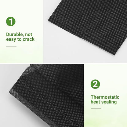 GREANER 100 PCS Nursery Bags, 6.3x5.7 Inch Biodegradable Seed Starter Pots, Plant Grow Bags for Plant, Tree, Flower, Seedling, Vegetables (Black)