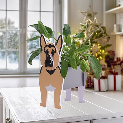 German Shepherd Gifts,German Shepherd Dog Planter Plant Pot,Cute Dog Flower Pots for Outdoor Garden Decoration,Birthday Gifts for Women,Office Home Decor Small German Shepherd