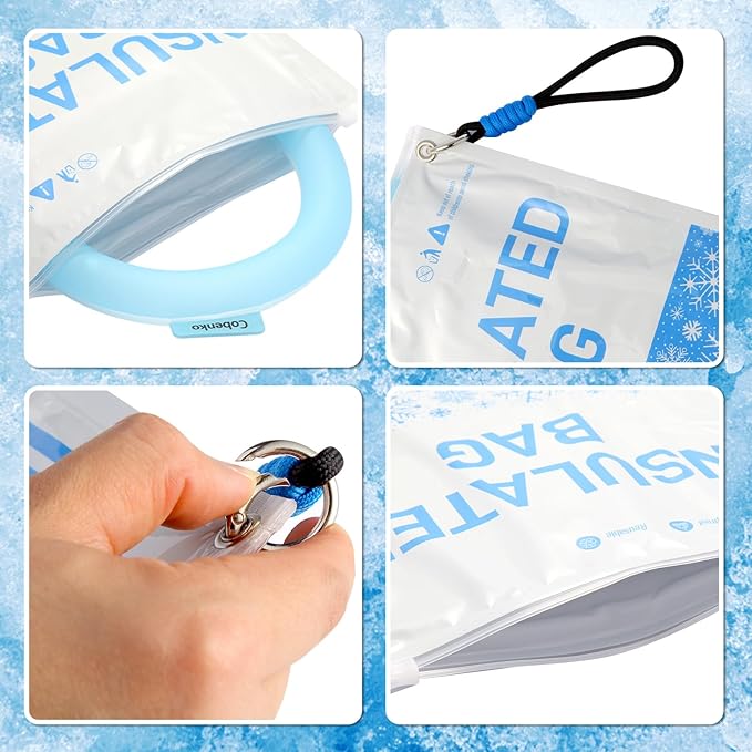 Neck Cooling Tube with Cold Insulated Bag,Reusable 18℃/64℉ Ice Neck Ring Wearable Body Cooler Products for Summer (Blue)