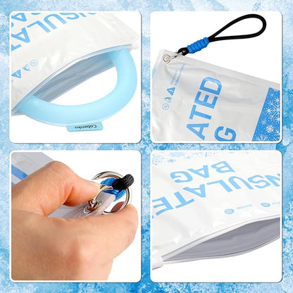 Neck Cooling Tube with Cold Insulated Bag,Reusable 18℃/64℉ Ice Neck Ring Wearable Body Cooler Products for Summer (Blue)
