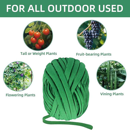 2 Packs Garden Twine, Soft Plants Ties, Green Garden String for Climbing Plants, Vines Plant, Tomatoes, Flowers, Roses Plant Support (98FT/Roll, Total 196FT)