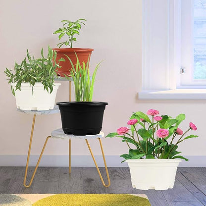 5 Packs 13 inch Plant Pot Modern Decorative Garden Pot with Saucer, Large planters for Outdoor Plants,Decorative Flower Pots