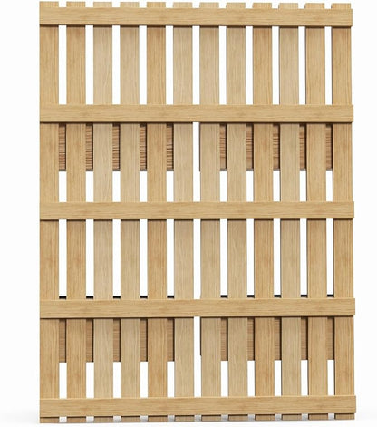 Outsunny 4 Box Raised Garden Bed with Trellis for Vine Flowers & Climbing Plants, 31.5" Tall Wall-Mounted Wood Planter Box Set with Adjustable Height, Drainage Hole, Natural