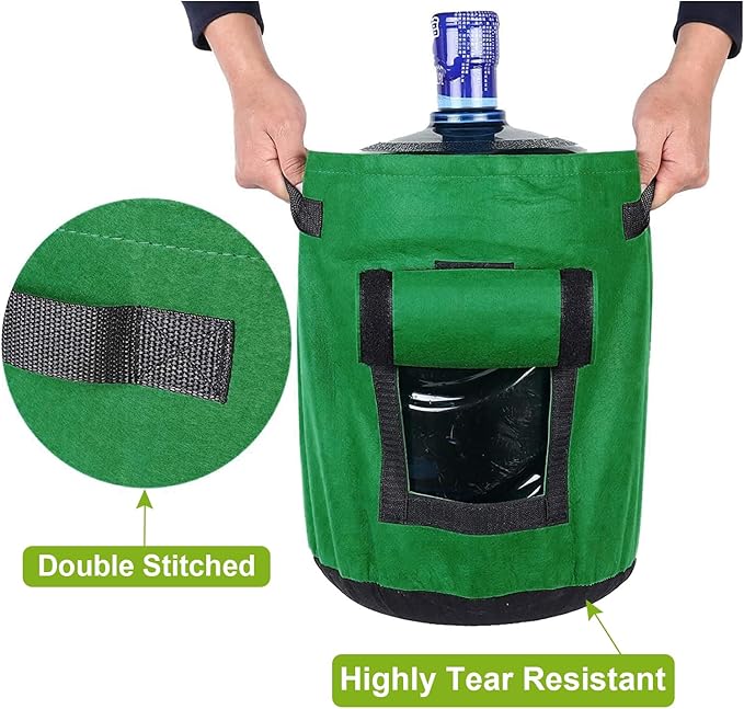 NUNET 7 Gallon Potato Grow Bags w. Double-Sided Straps, Gloves w. Claws, Neck Gaiter Mask, Heavy Duty Thickened Nonwoven Fabric Pots w. Handles, Durable Breathable Plant Container for Vegetables