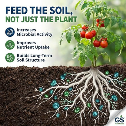 GS Plant Foods Liquid Fish & Kelp Fertilizer (1 gallon) – Organic Material Review Institute Listed Natural Plant Food for Home Gardens, and Vegetables
