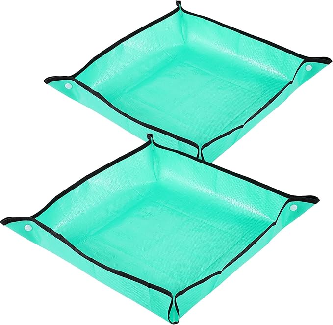 2pcs RepottingWJIAAA 2pcs Repotting Mat for Indoor Plants, 19.6 Mat for Indoor Plants, 19.69in Waterproof Foldable Potting Mats with Mess Control, Gardening Supplies for Transplanting Succulent